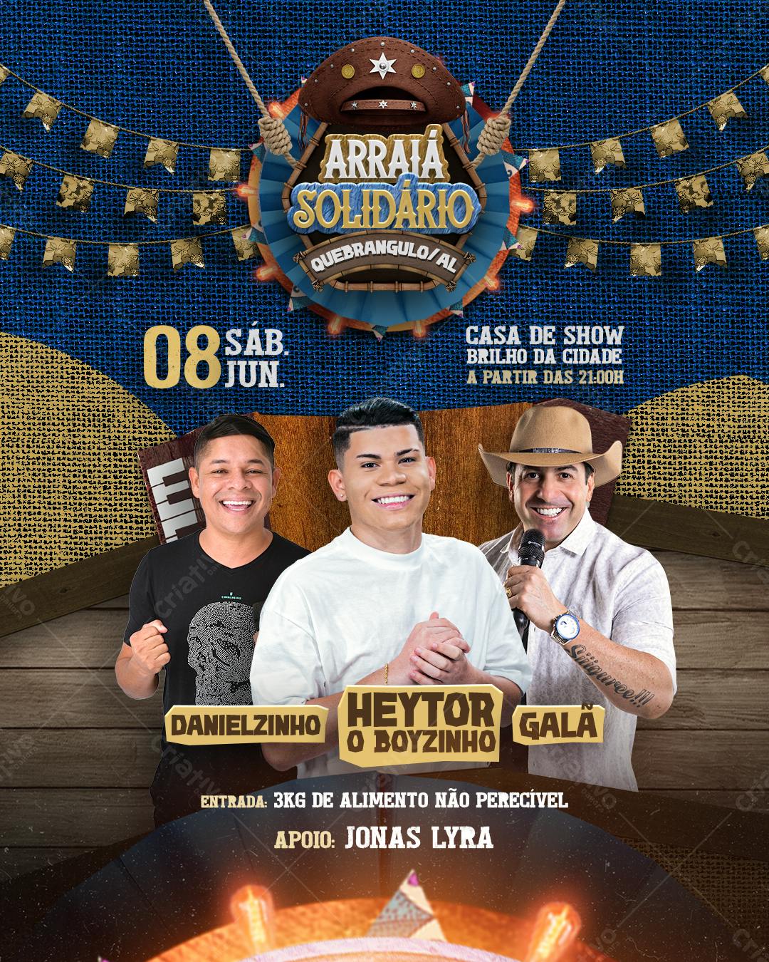 Flyer Arraial Solidário PSD Editável