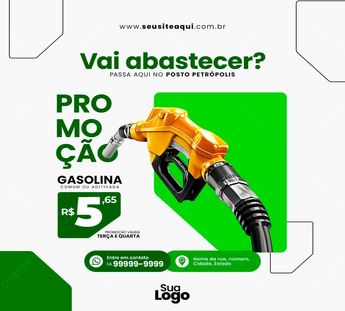 Posto de Gasolina Promoção PSD Editável