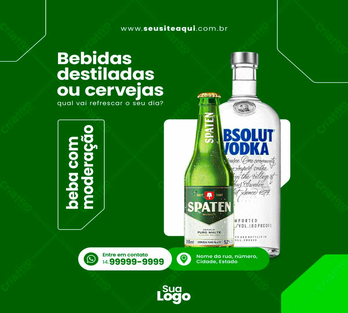 Flyer para Publicação de Bebidas PSD Editável