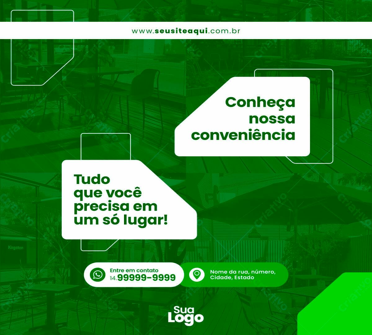 Postagem Instagram Negócio Verde PSD Editável