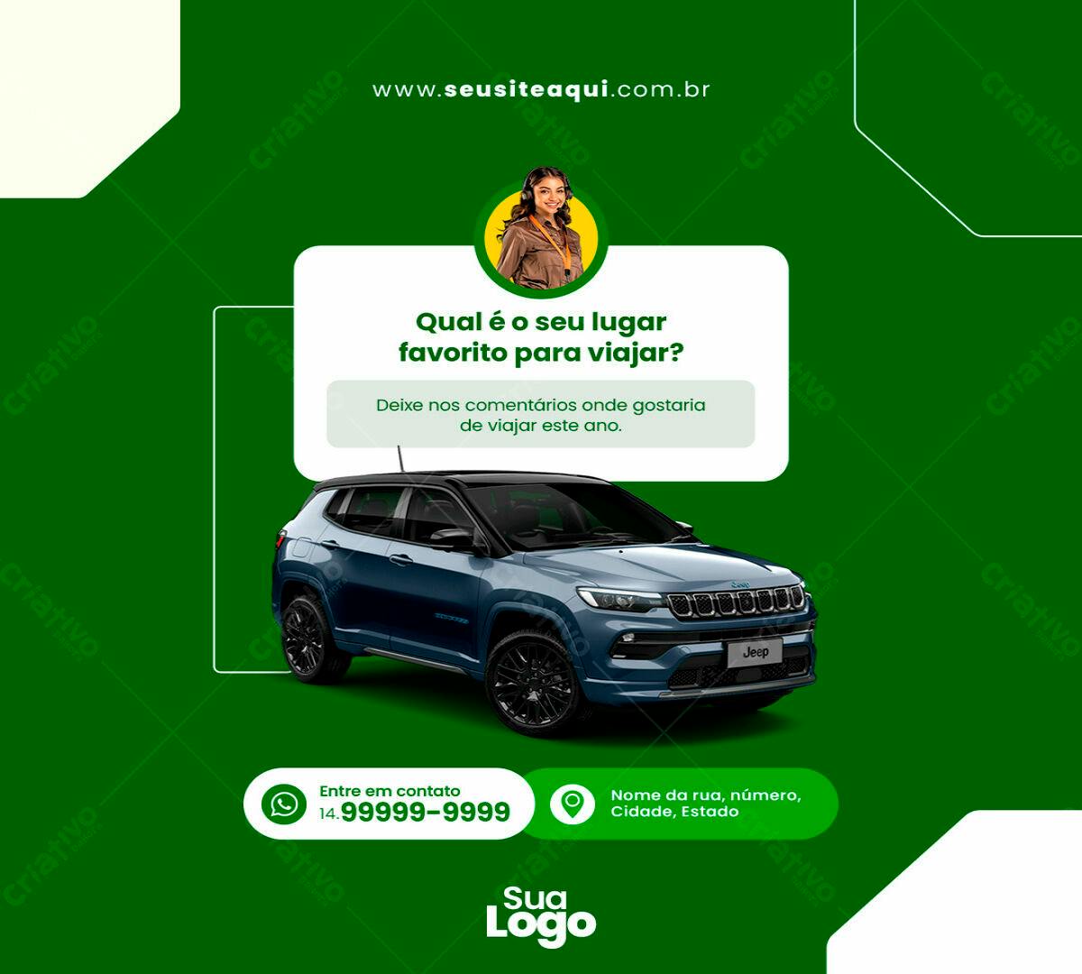 Postagem para Redes Sociais Viagem PSD Editável