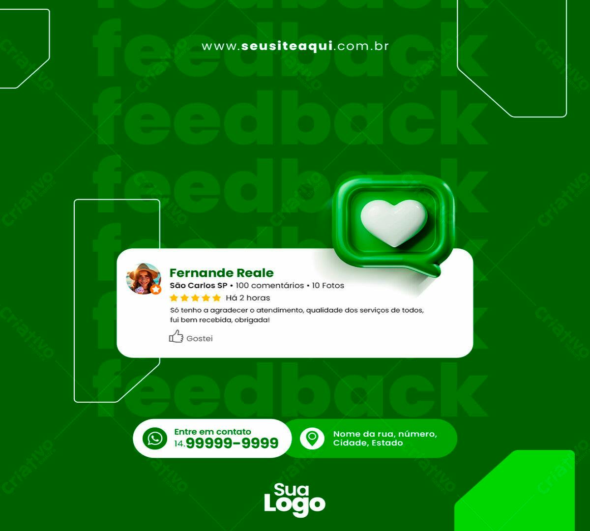 Postagem de Feedback para Redes Sociais PSD Editável