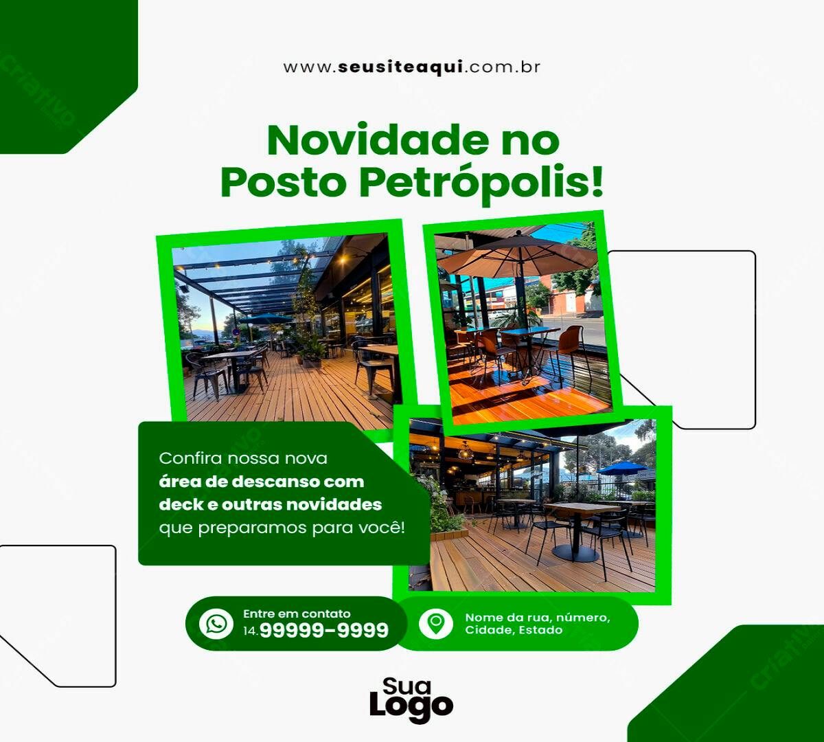 Flyer para Posto Petrópolis PSD Editável