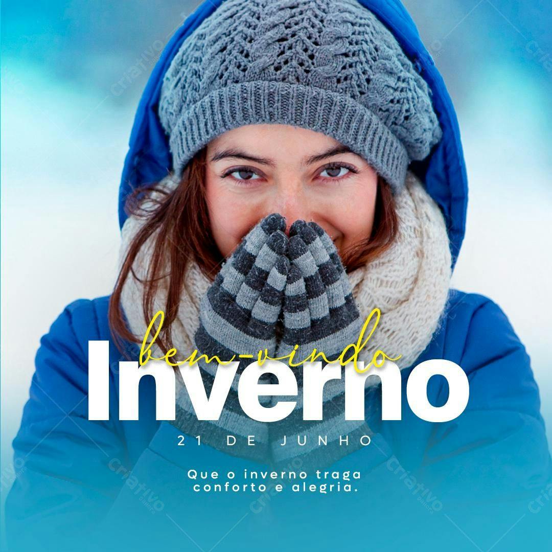 Postagem de Boas Vindas ao Inverno PSD Editável