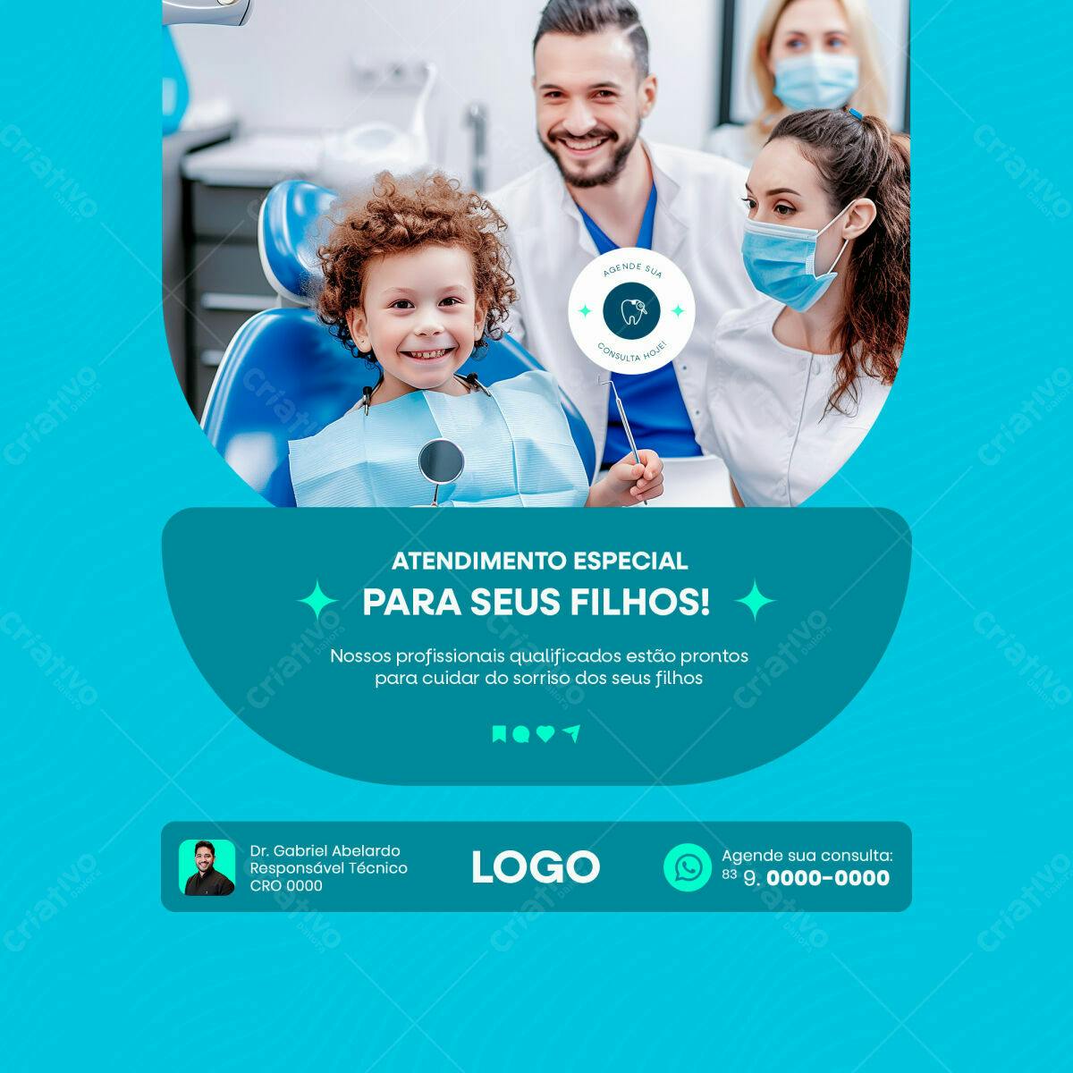Post para Odontopediatria PSD Editável