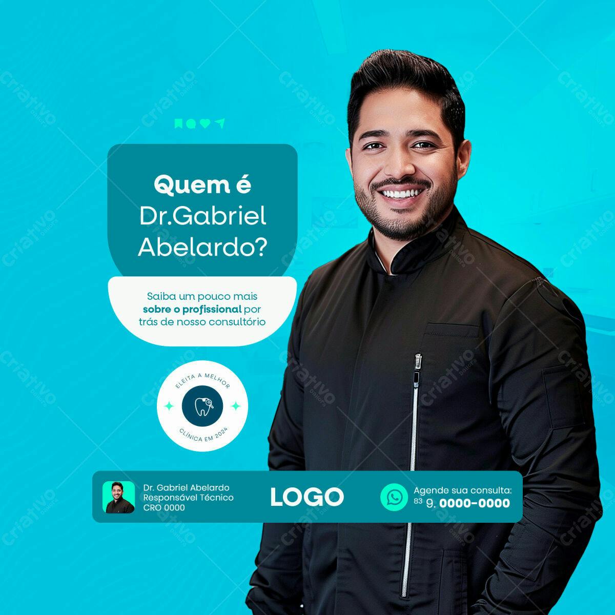 Postagem para Redes Sociais Dentista PSD Editável