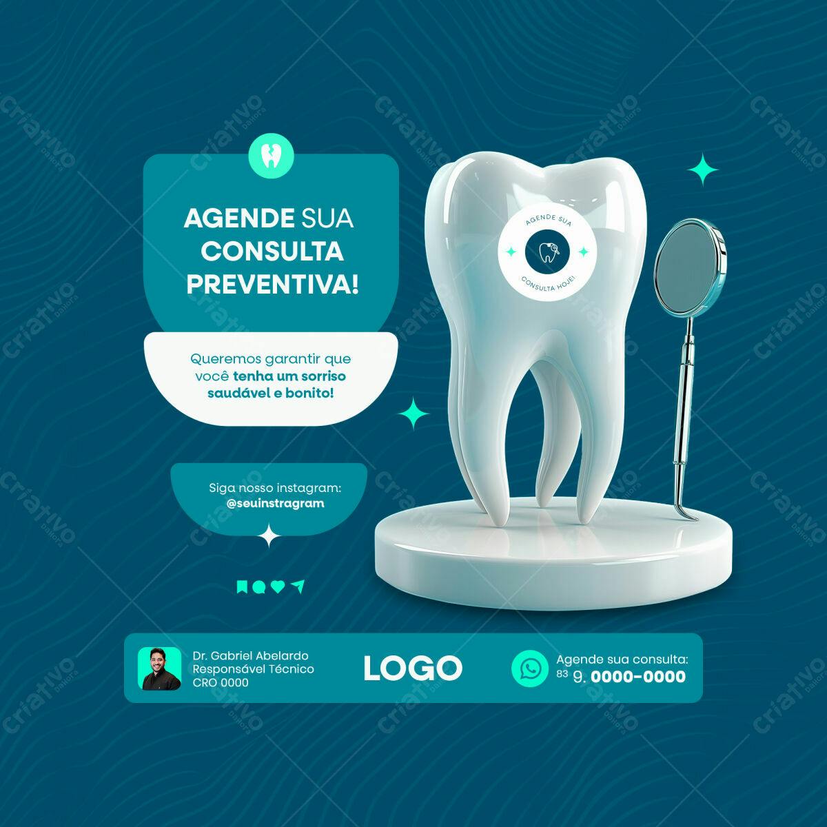 Post para Consultório Odontológico PSD Editável