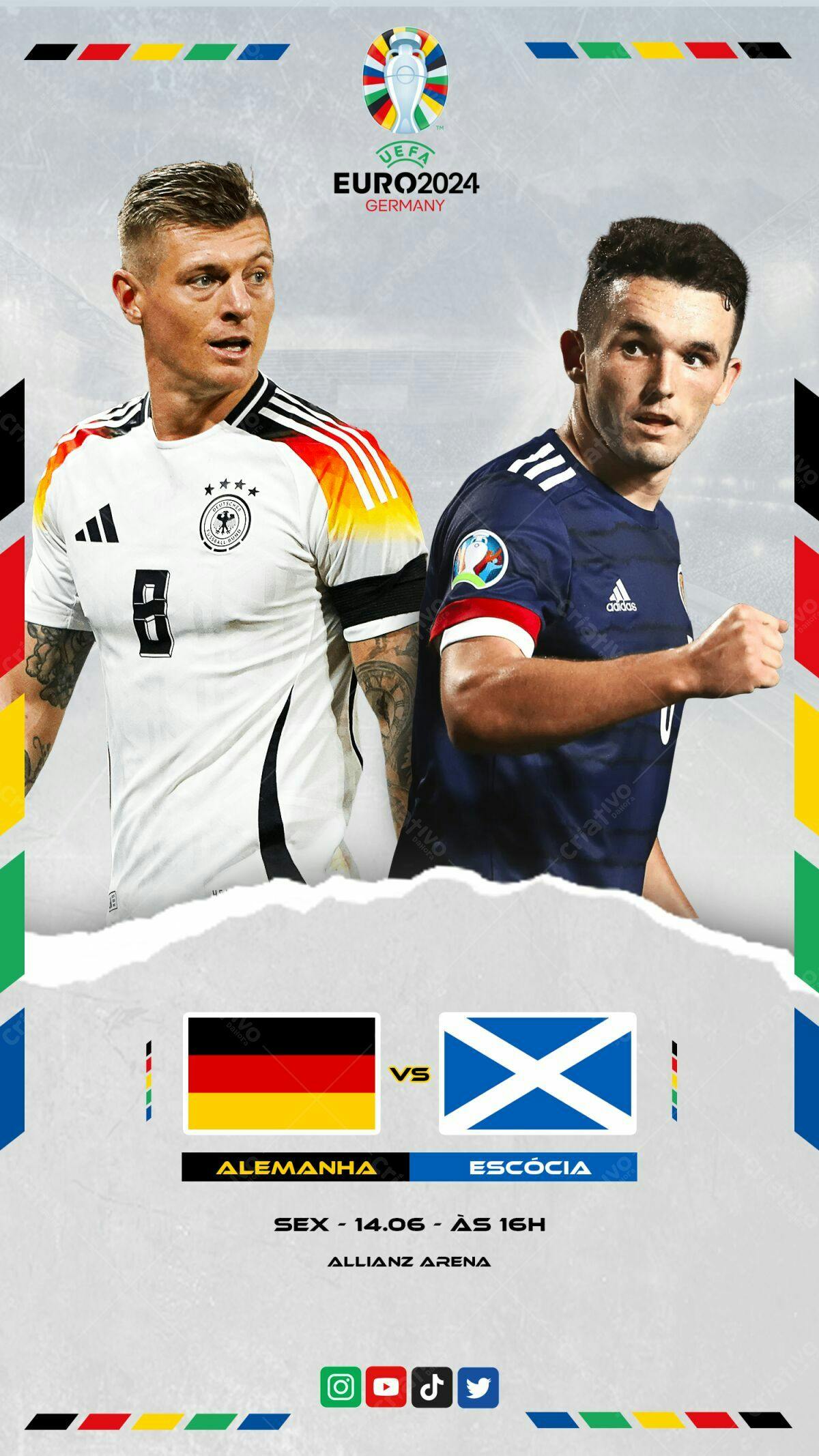 Flyer Alemanha x Escócia EURO2024 PSD Editável