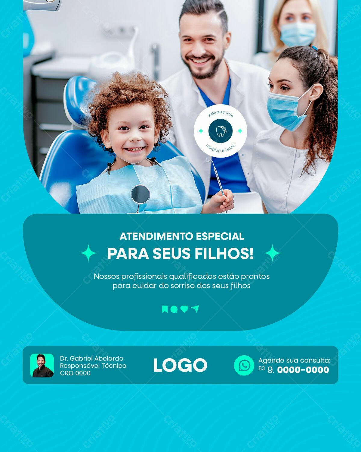 Post para Odontopediatria PSD Editável