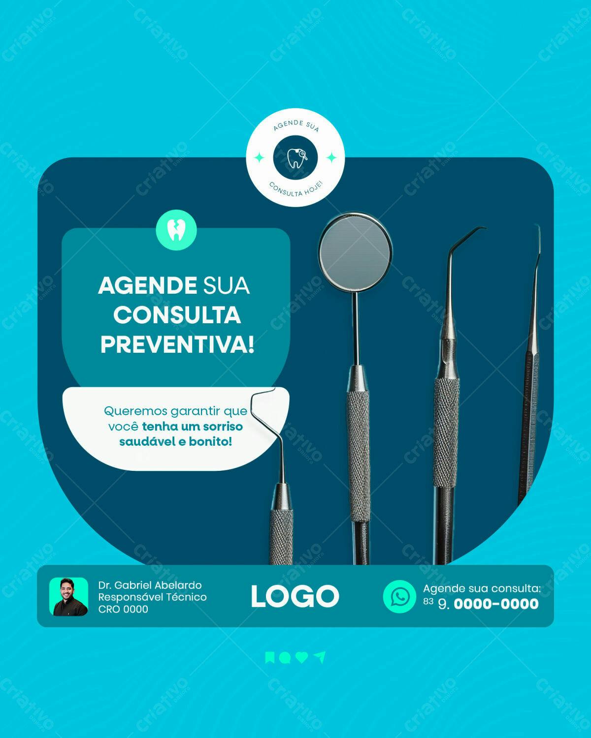 Post para Consultório Odontológico PSD Editável