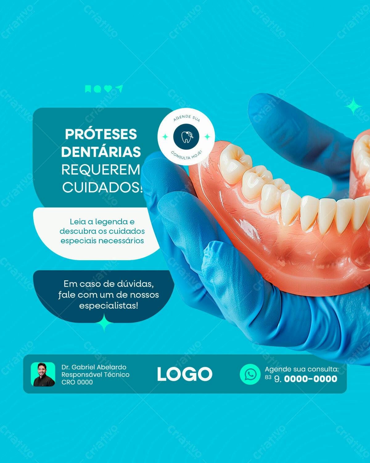 Postagem Instagram Prótese Dentária PSD Editável
