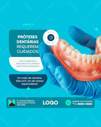 Dentista clínica dentária saúde bocal social media post feed retrato