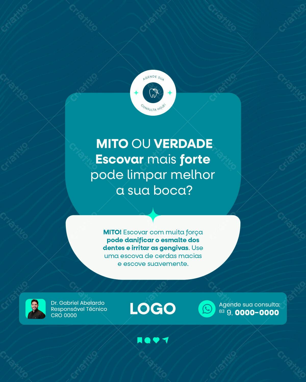 Post para Instagram Dentista PSD Editável