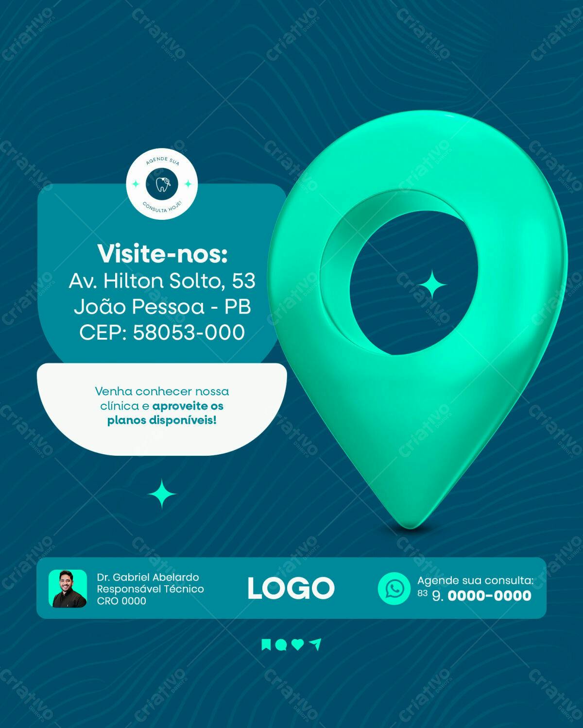 Post para Consultório Odontológico PSD Editável