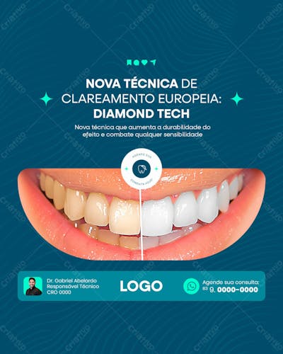 Dentista Clínica Dentária Saúde Bocal Social Media Post Feed Retrato