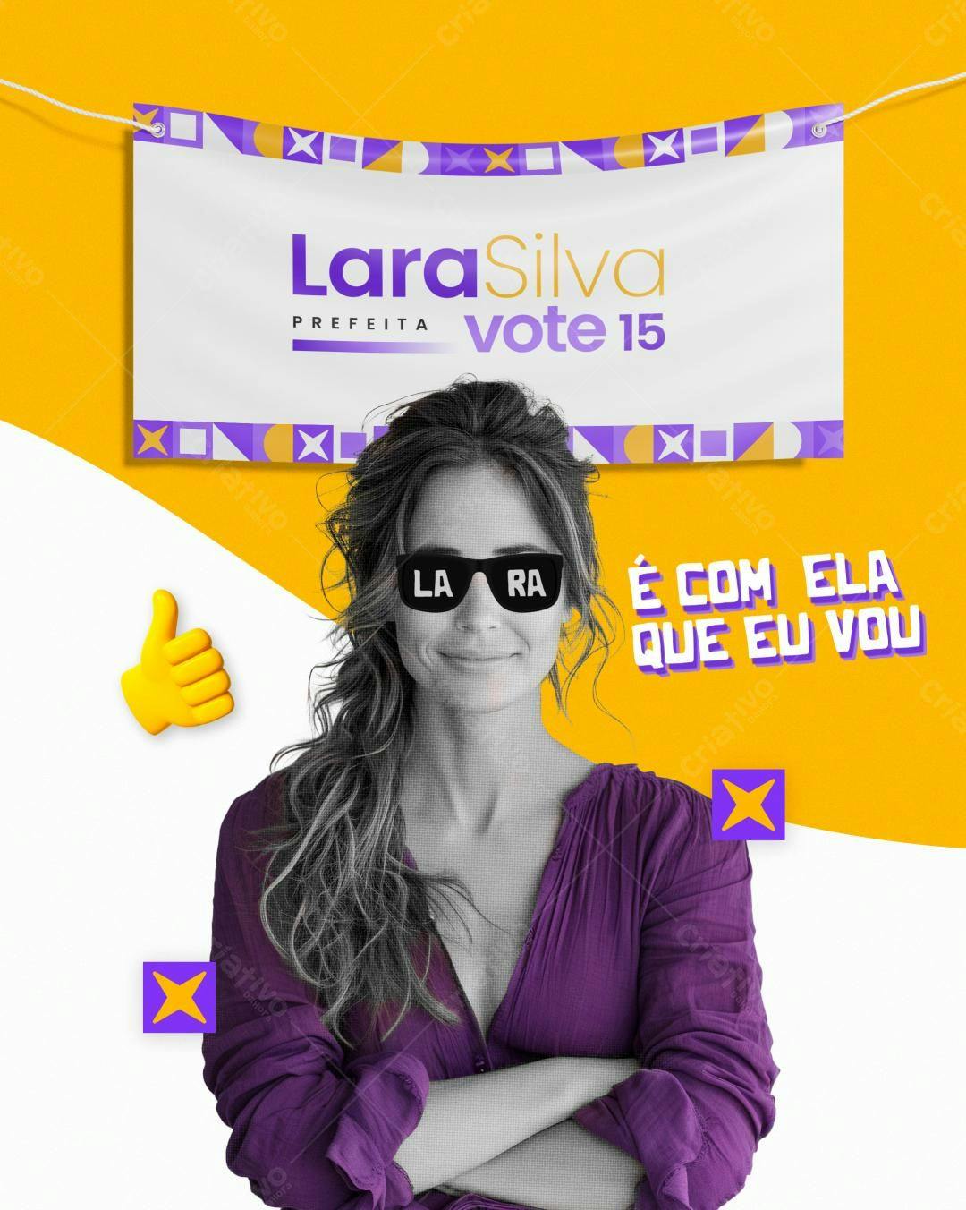 Banner Eleitoral PSD Editável para Campanha Política