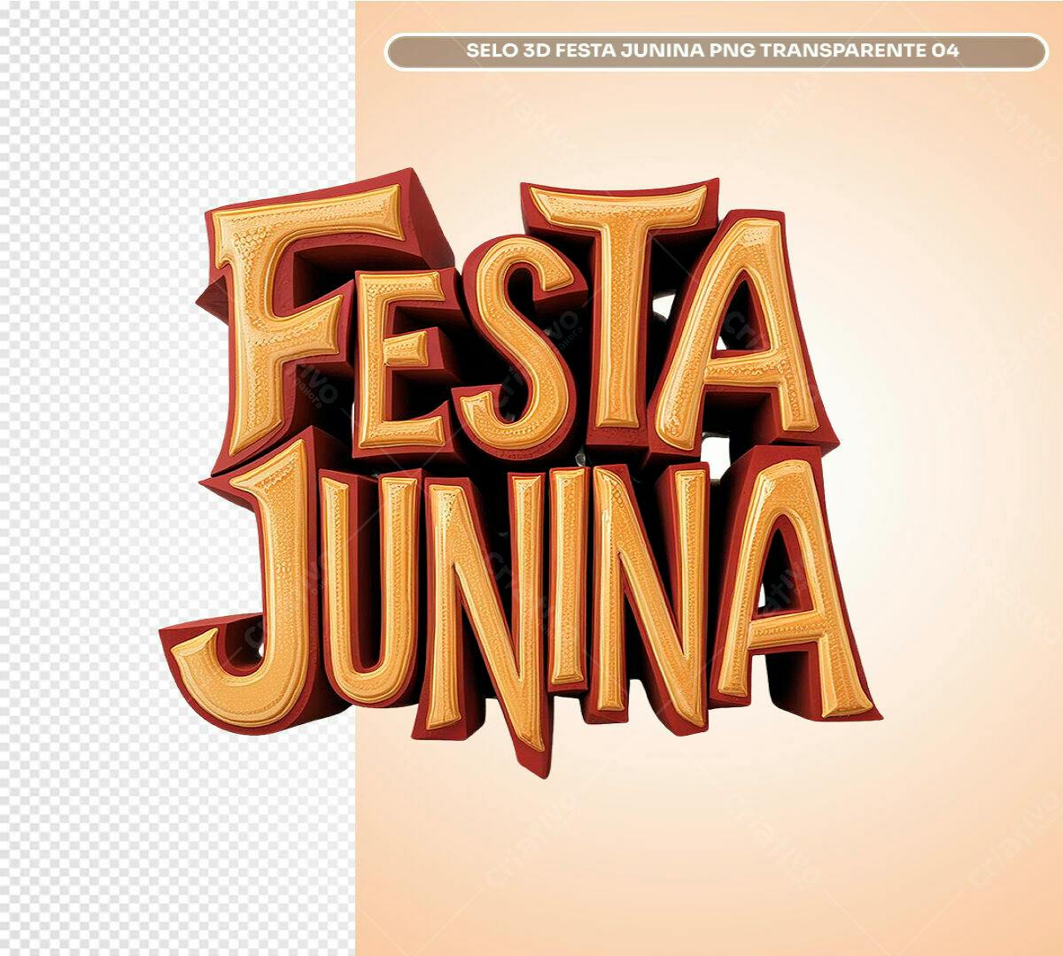 Selo 3D Festa Junina PSD Editável