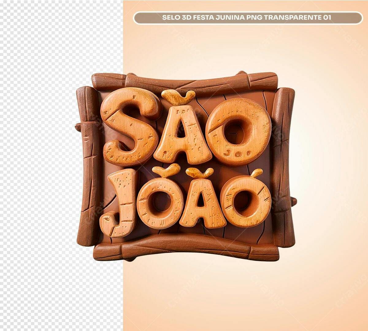 Selo 3D Festa Junina PSD Editável