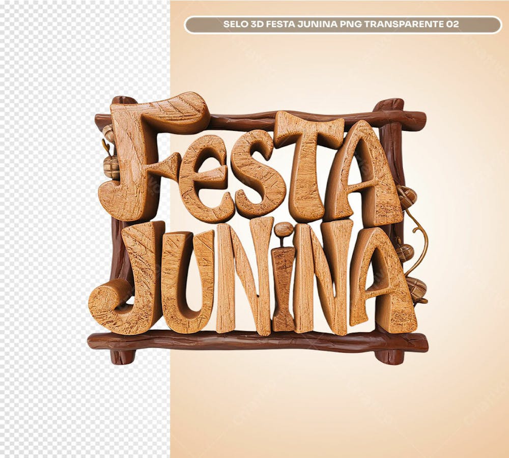 SELO 3D FESTA JUNINA PNG TRANSPARANTE 02