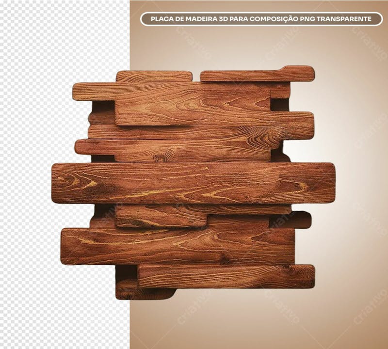 Placa de madeira 3dplaca de madeira 3d para composição png transparente 05