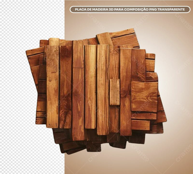 Placa de madeira 3dplaca de madeira 3d para composição png transparente 03