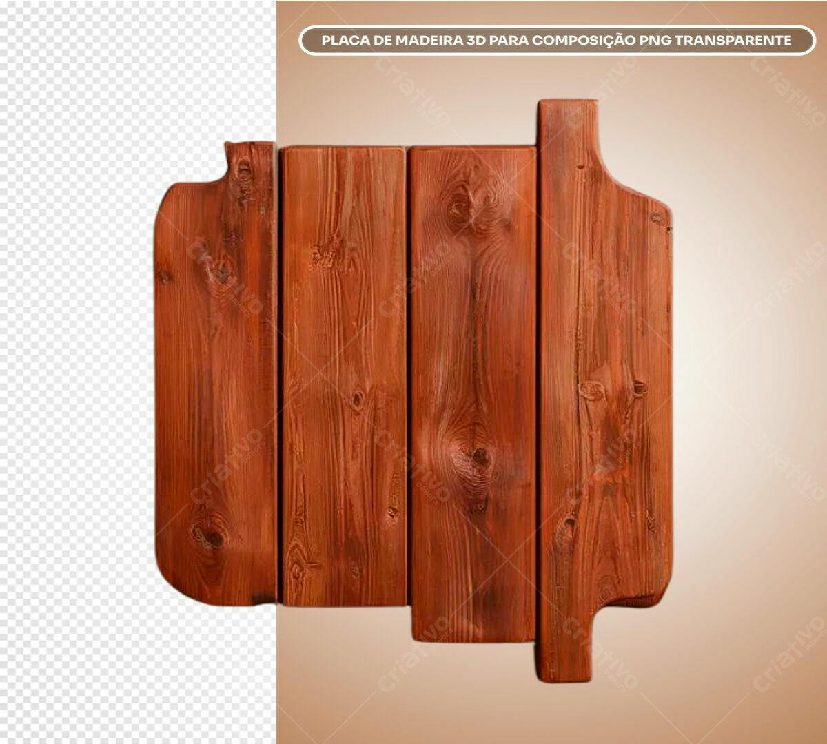 Placa de Madeira para Mockups PSD Editável
