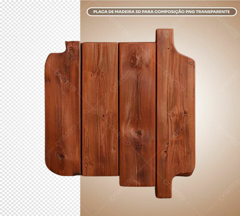 Placa de madeira 3dplaca de madeira 3d para composição png transparente 02