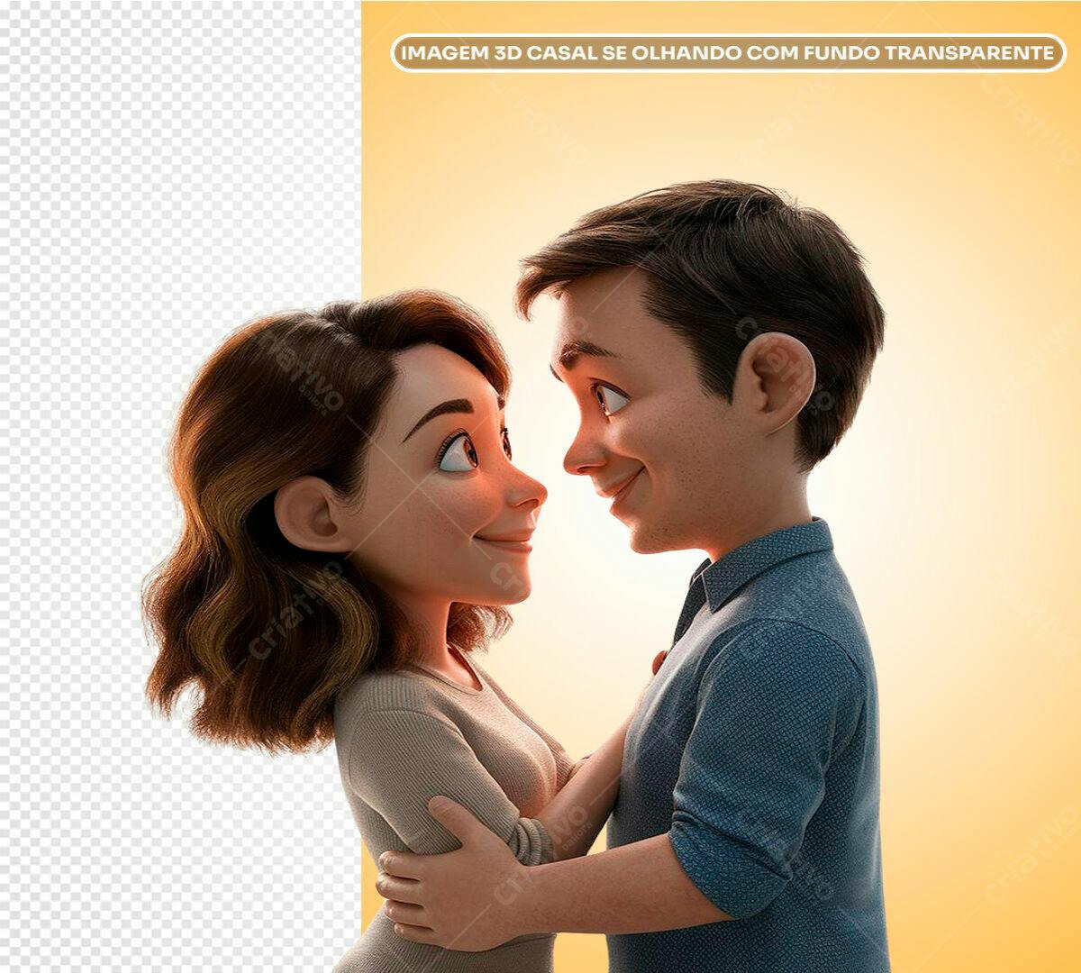 Ilustração Casal Romântico PSD Editável