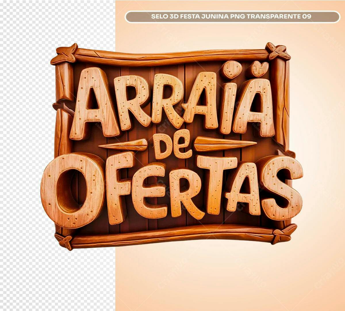 Selo Festa Junina Arraia de Ofertas PSD Editável