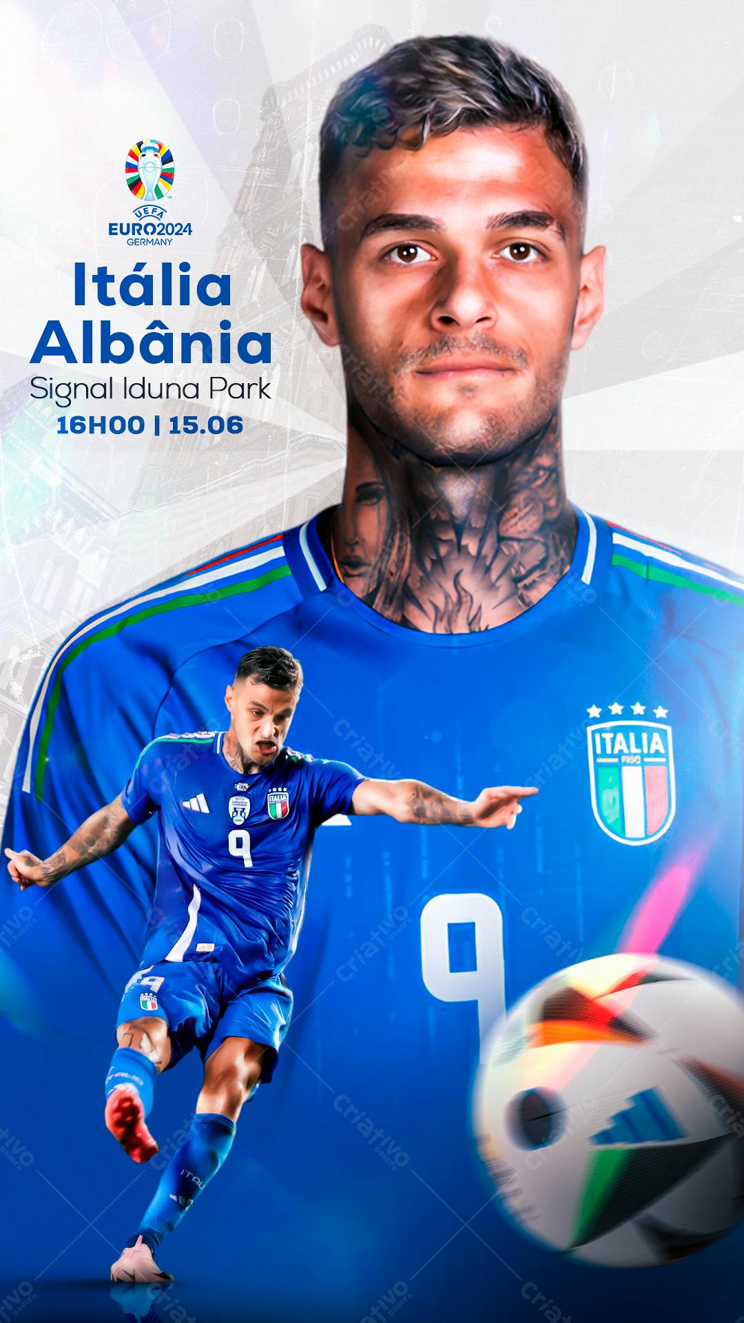 Flyer Itália x Albânia Euro2024 PSD Editável