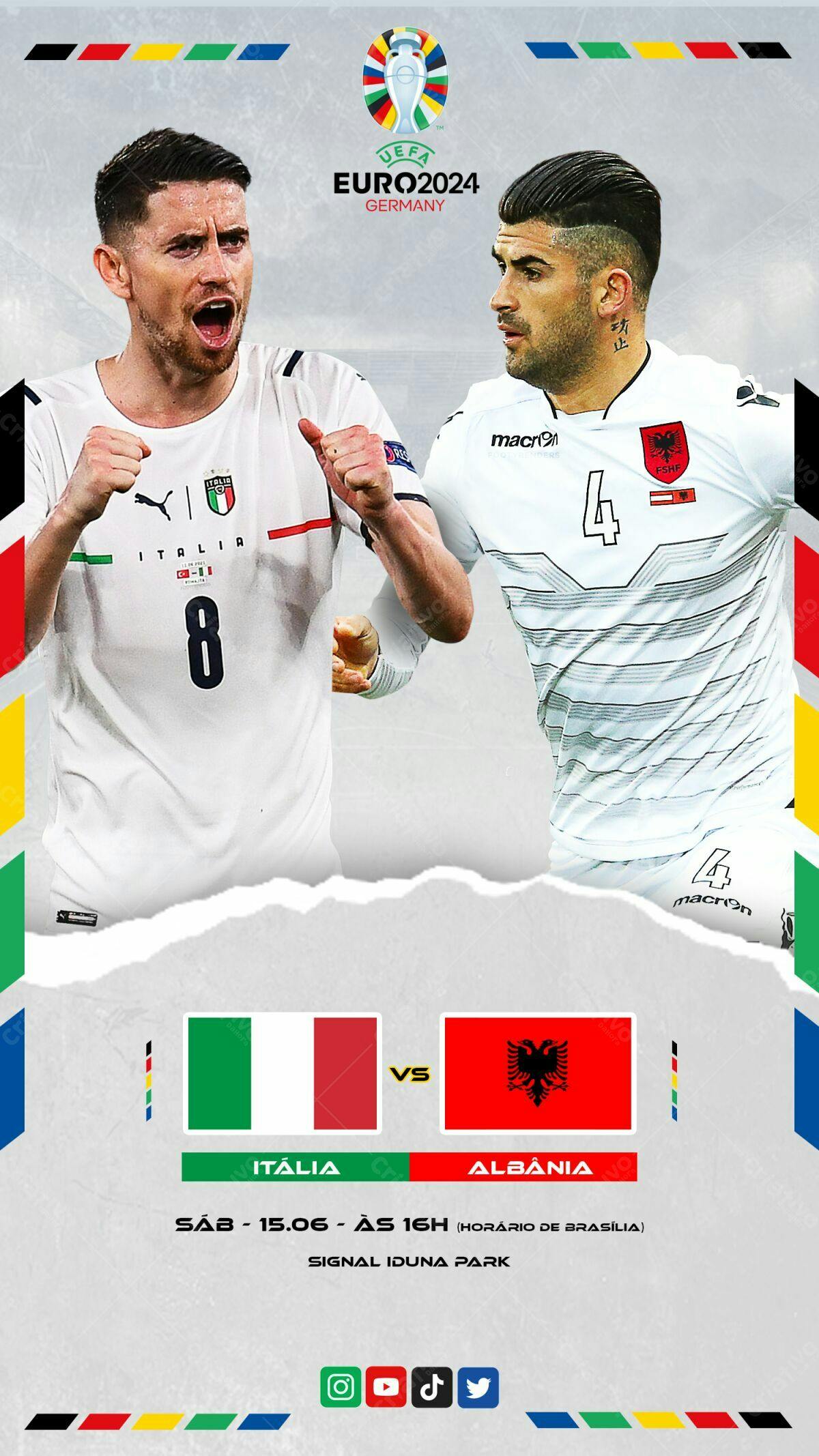 Flyer Itália x Albânia Euro2024 PSD Editável