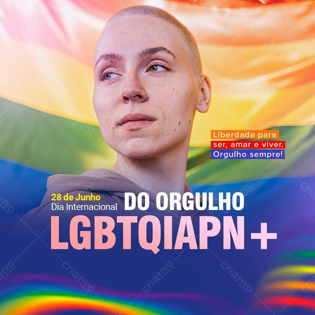 Post para o Dia Internacional do Orgulho LGBTQIAPN+ PSD Editável