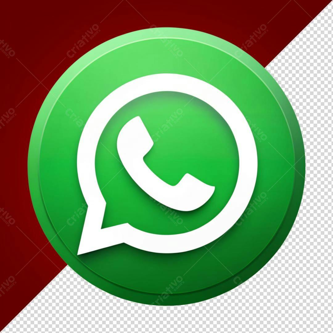 Ícone WhatsApp Verde PNG com fundo transparente