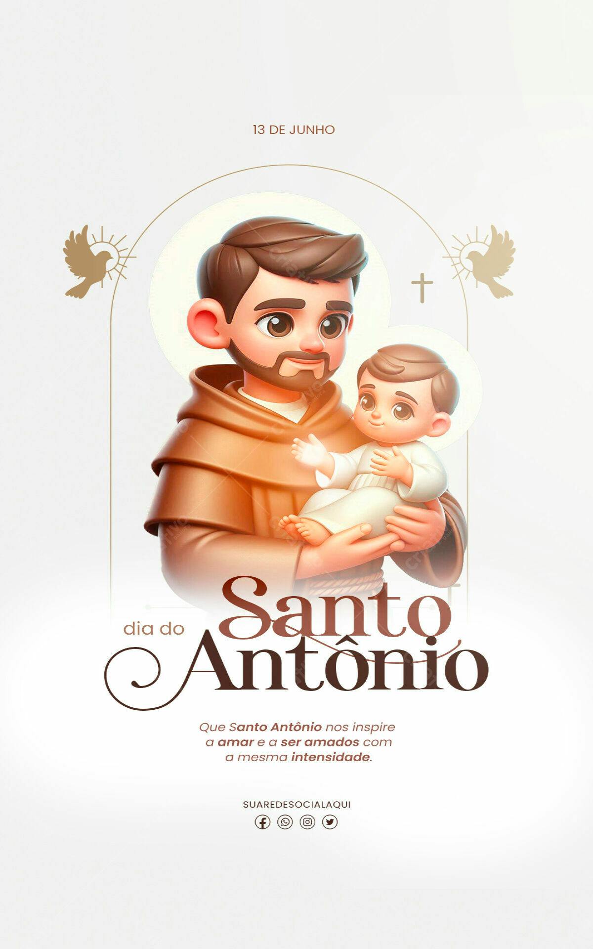 Flyer Dia de Santo Antônio PSD Editável