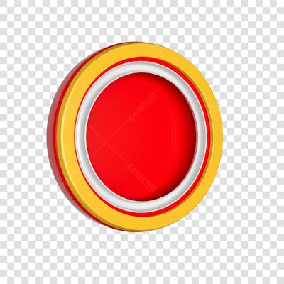 Elemento 3D Selo Para Composição Redondo