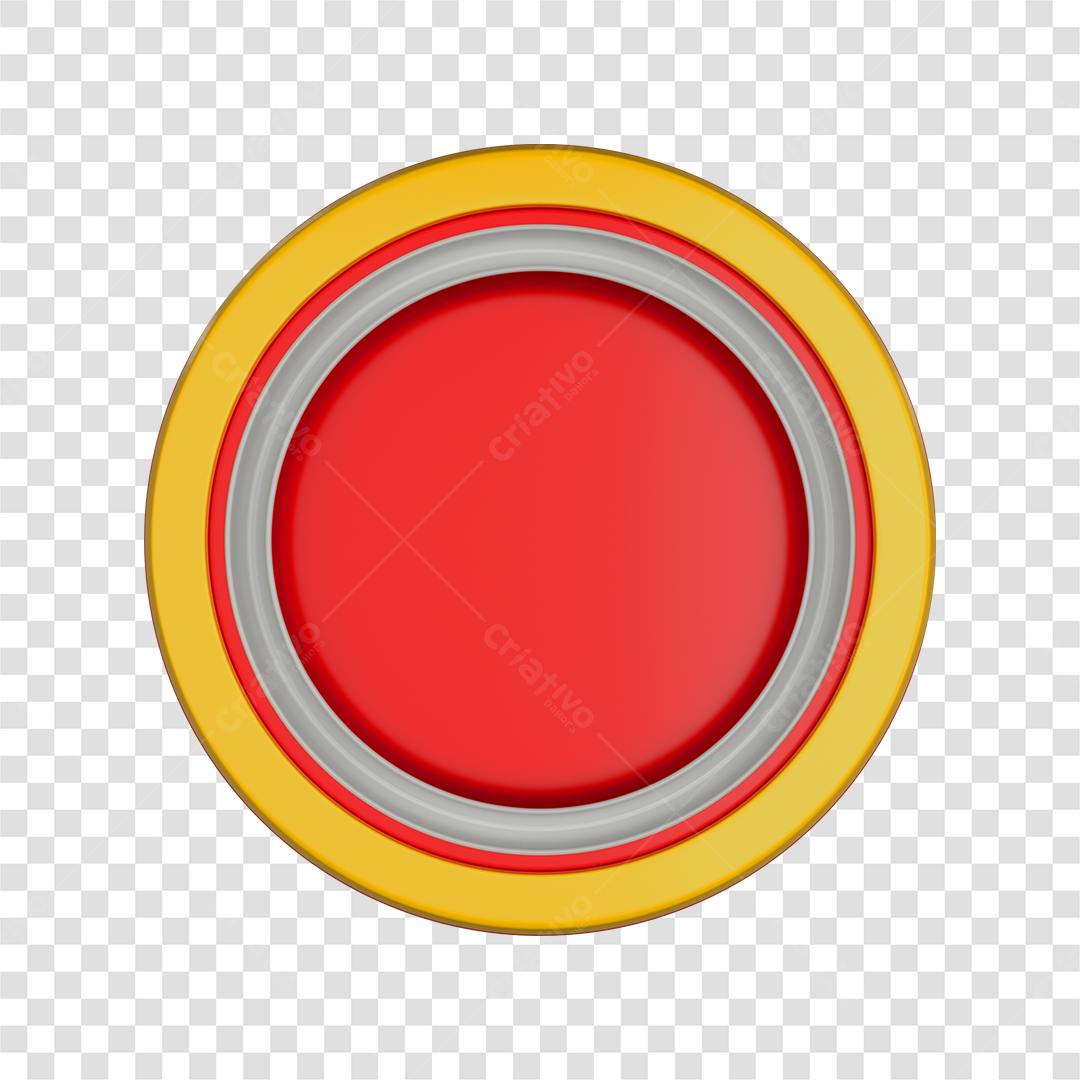Selo Circular Vermelho Amarelo PNG com fundo transparente