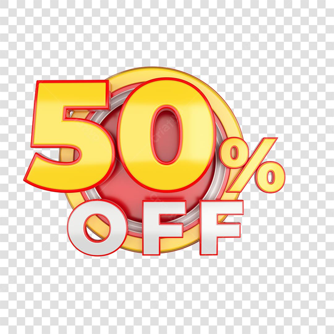 Selo 50% OFF PNG com fundo transparente