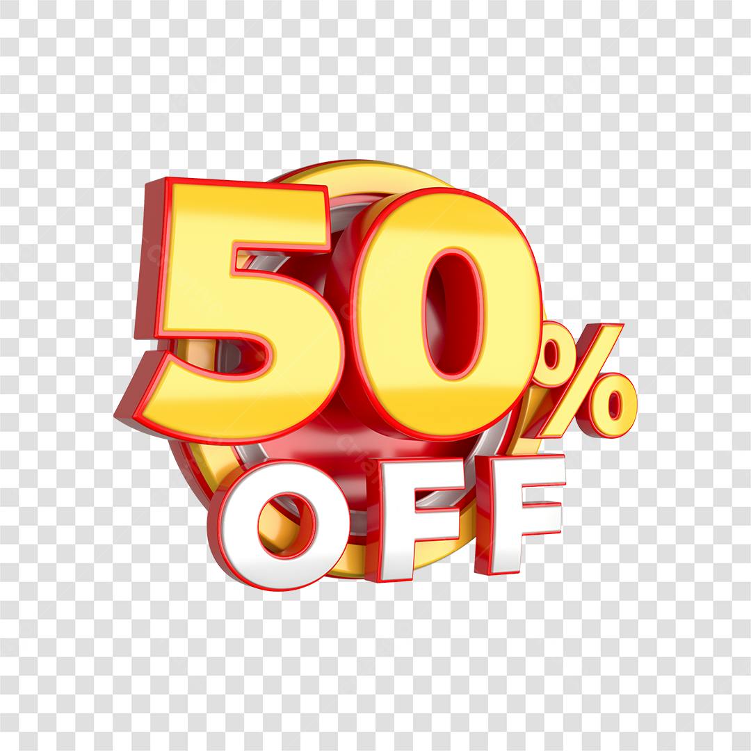 Selo 50% OFF PNG com fundo transparente