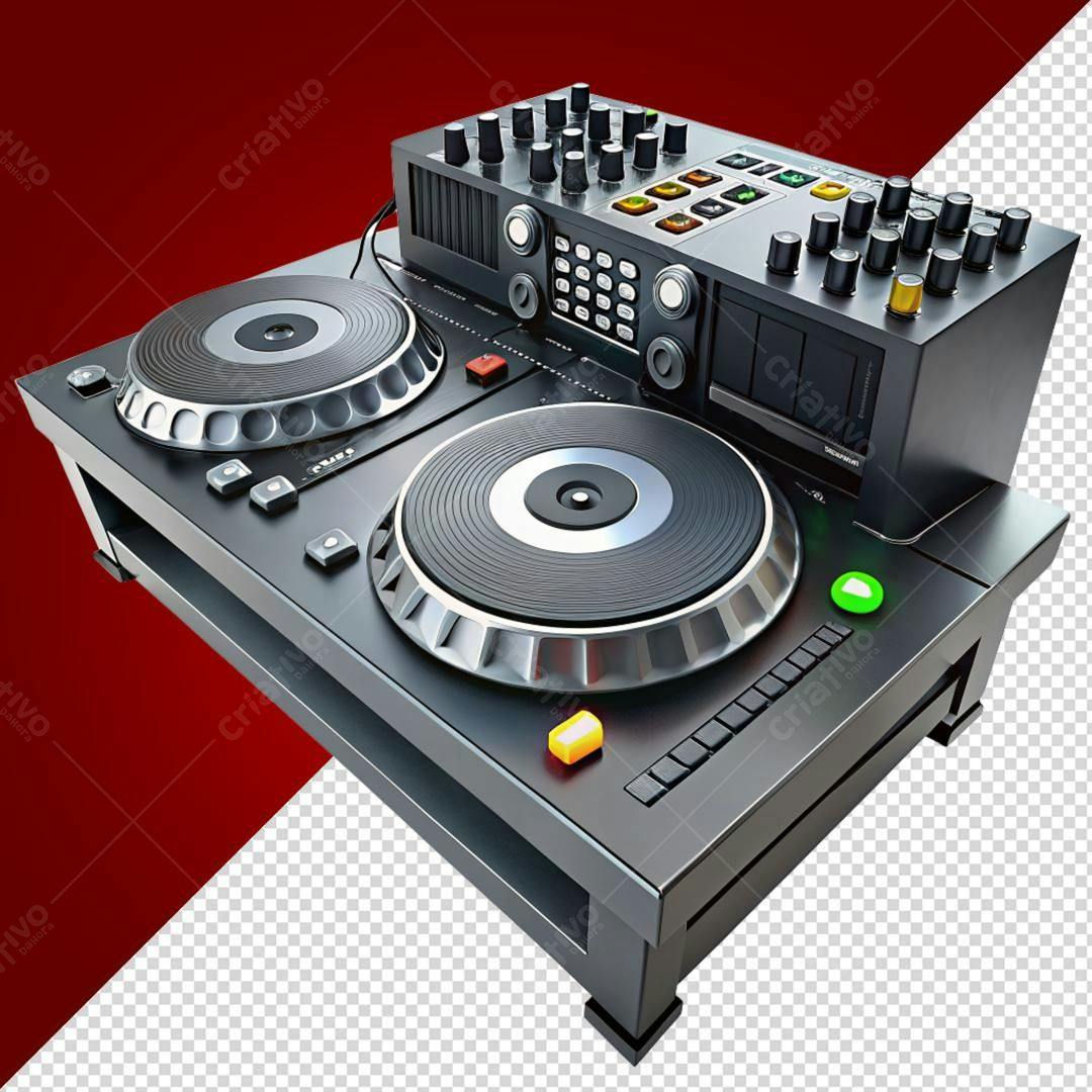 Icone DJ Mixer Preto PNG com fundo transparente