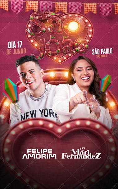 Evento show flyer são joão story psd