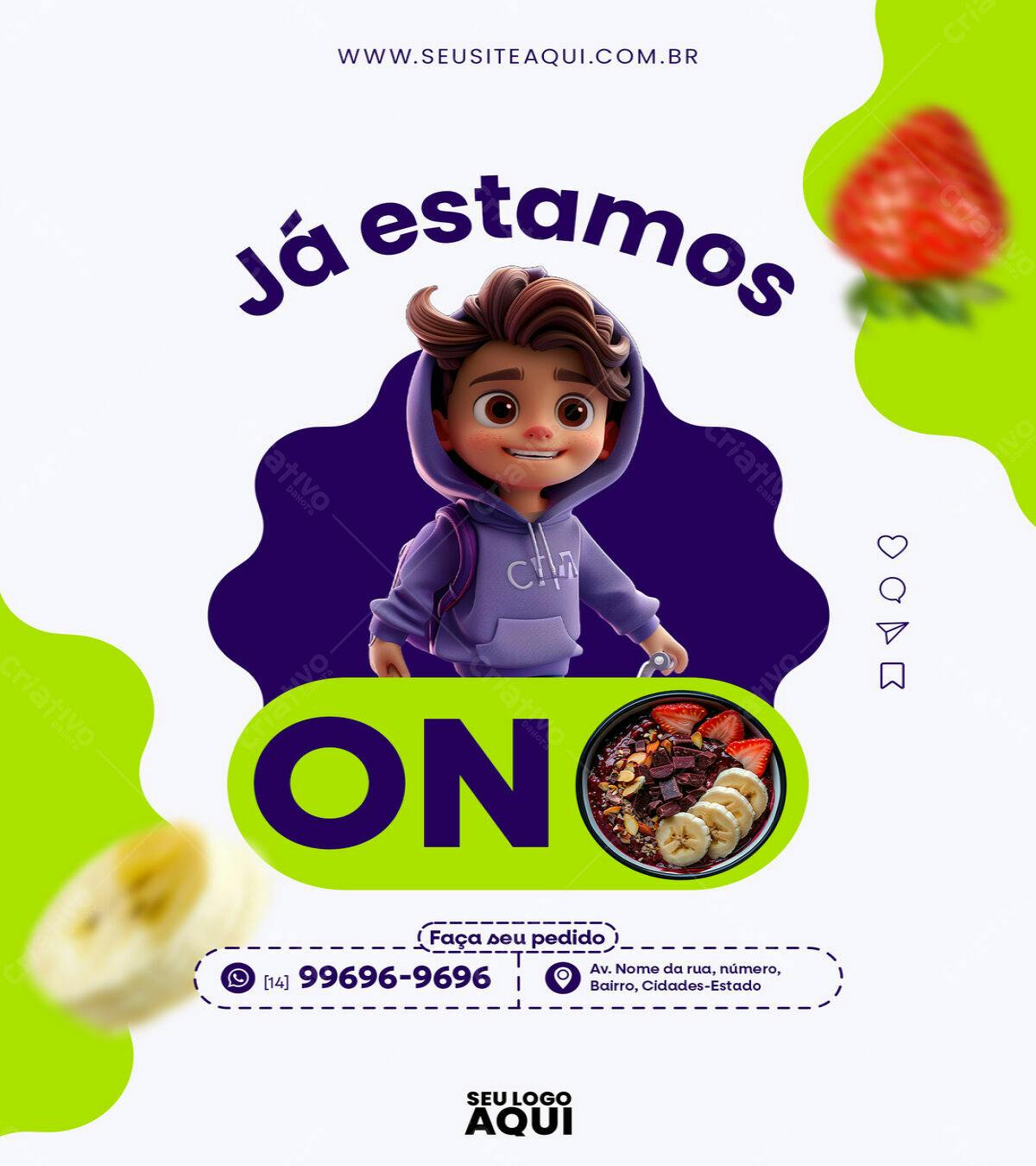 Flyer para Delivery de Açaí PSD Editável