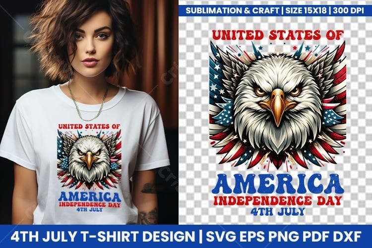 Ilustração Vetorial Águia Americana 4 de Julho SVG