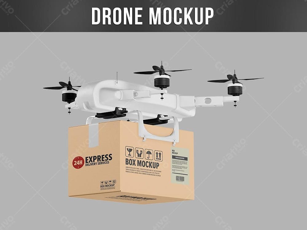 Drone Com Caixa Mockup