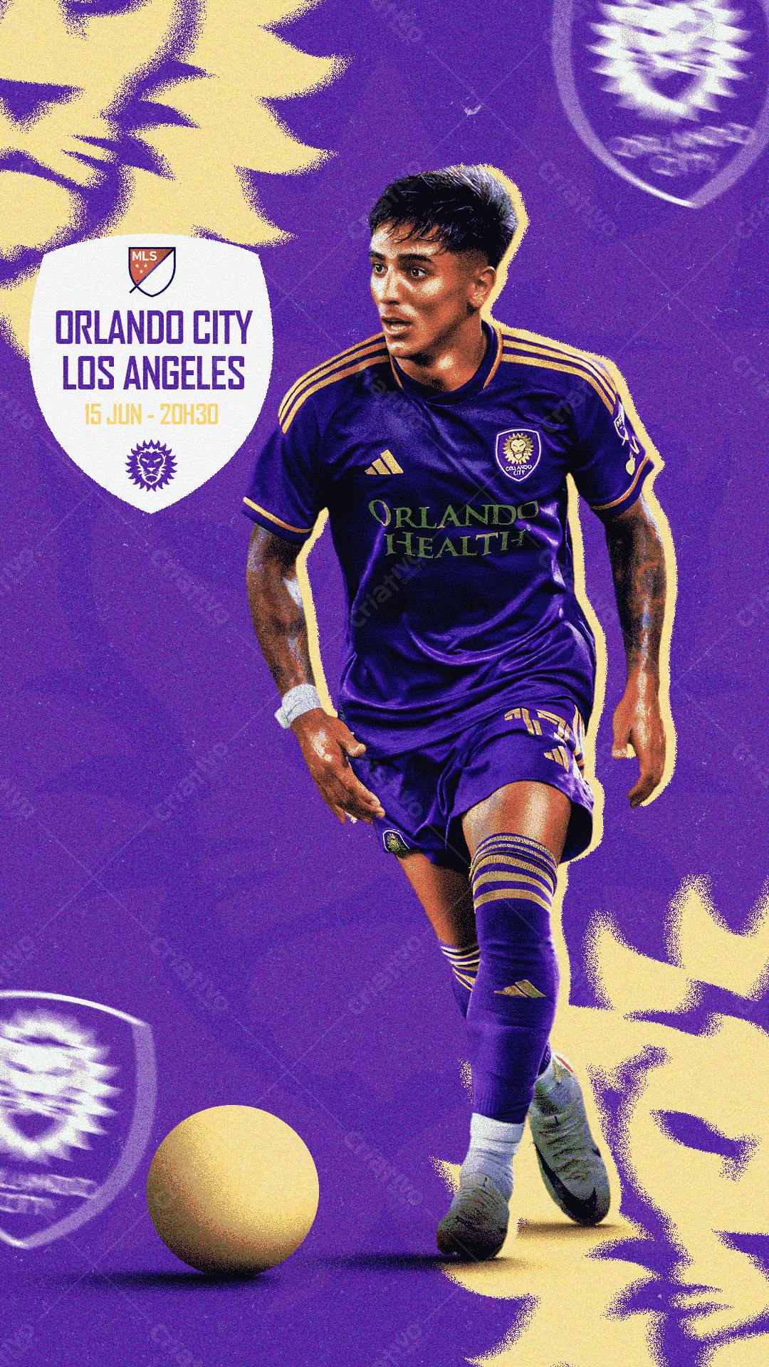 Flyer Jogo Orlando City x Los Angeles PSD Editável