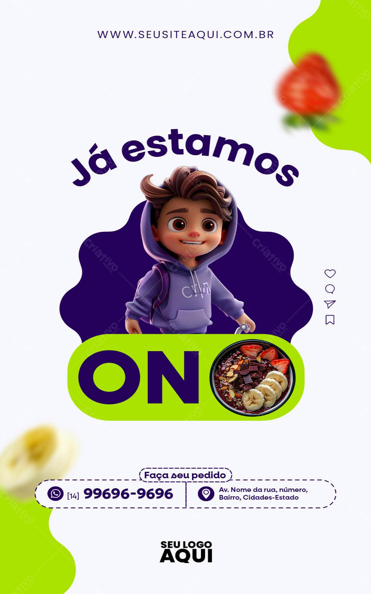 Flyer para Lançamento de Açaí PSD Editável