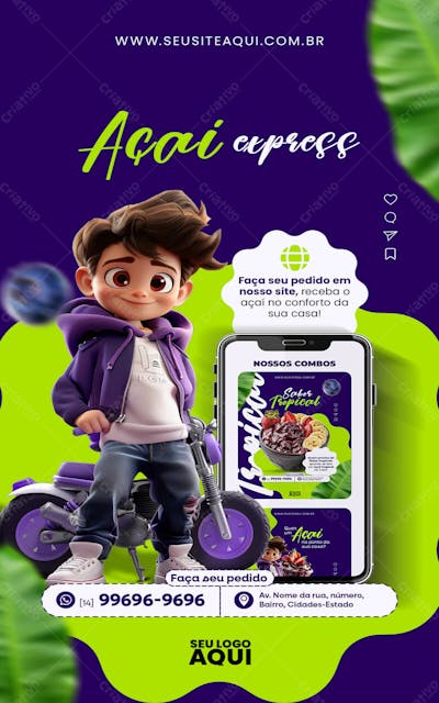 Story Açaíteria Açaí Social Media