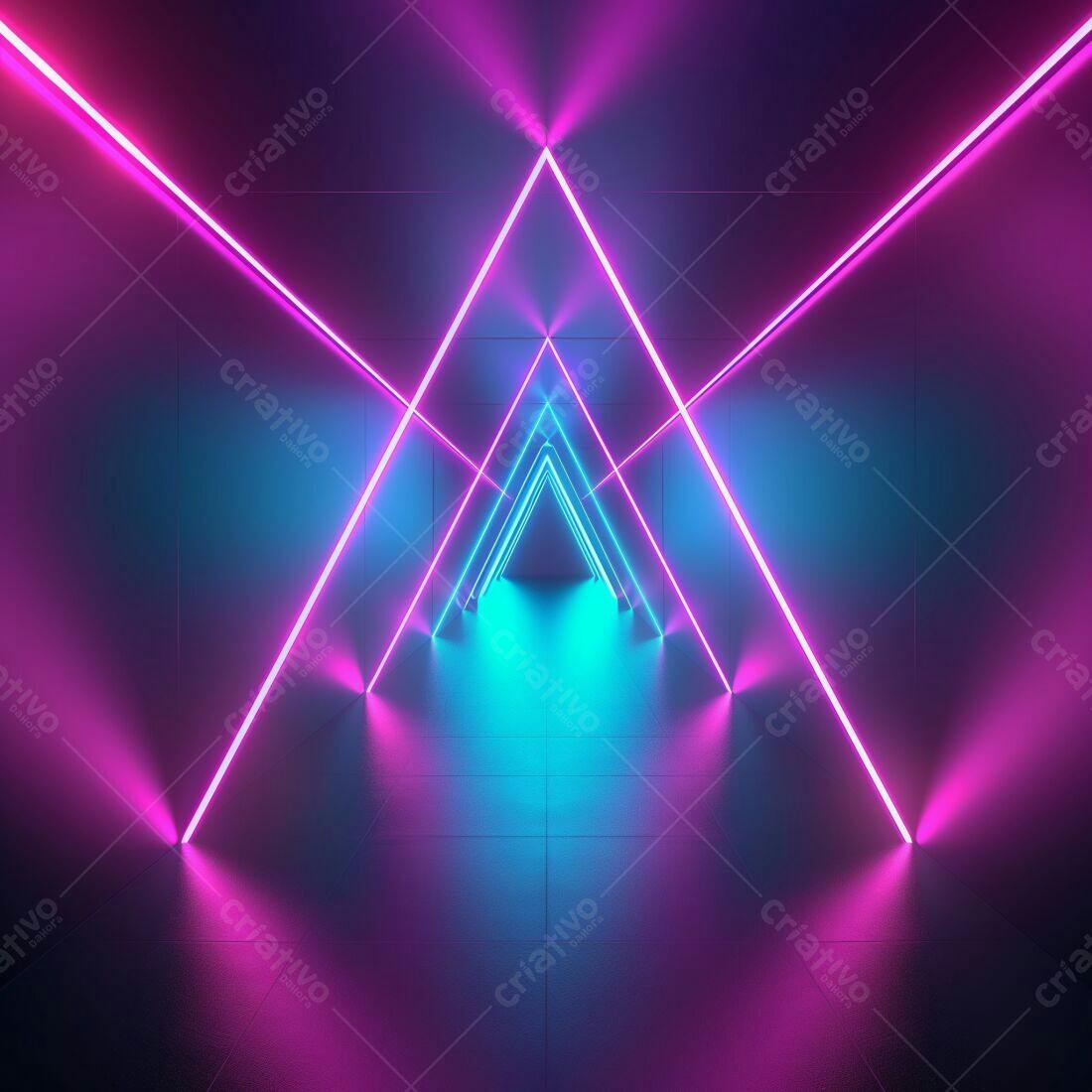 Corredor Neon Rosa e Azul Claro