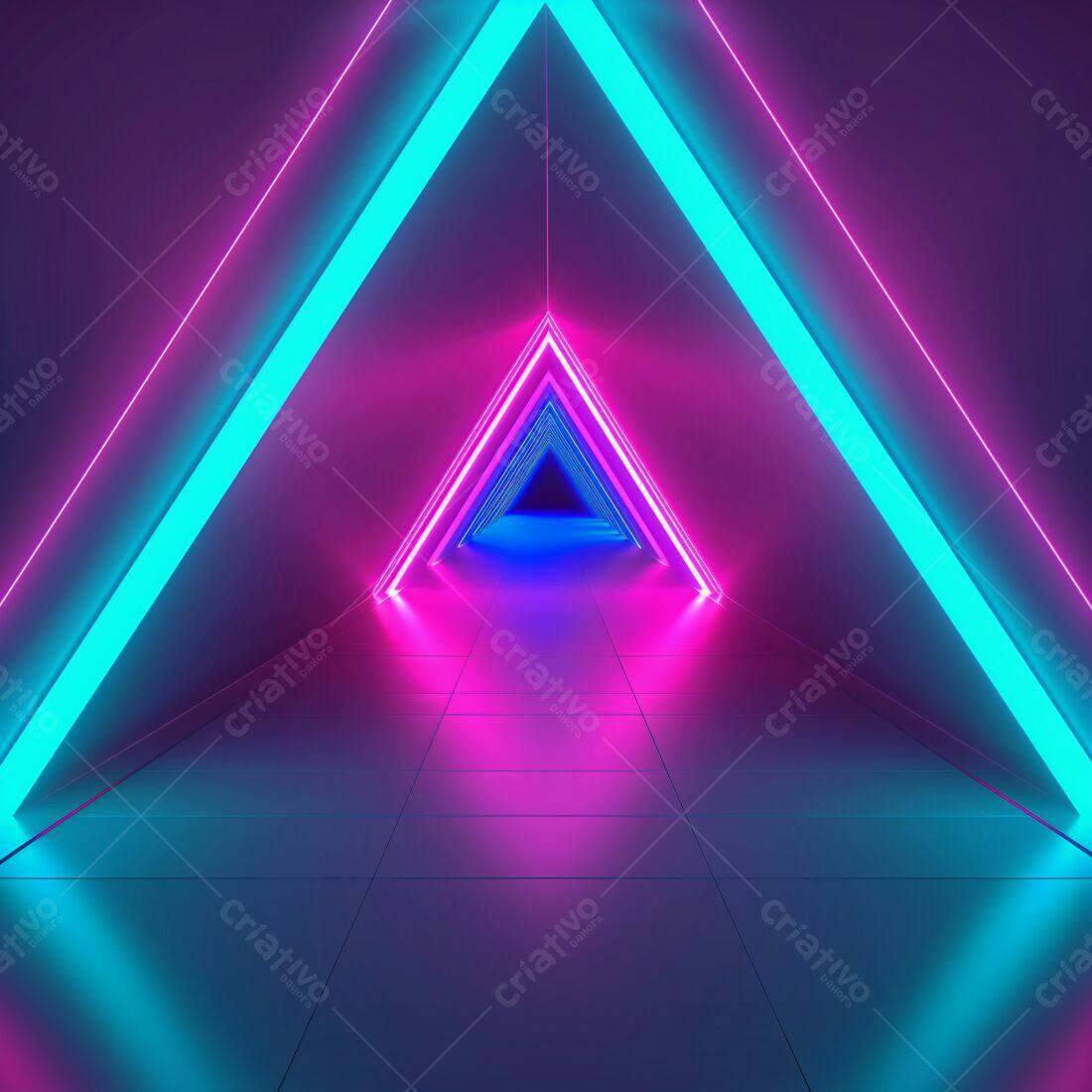 Túnel Neon Rosa e Azul