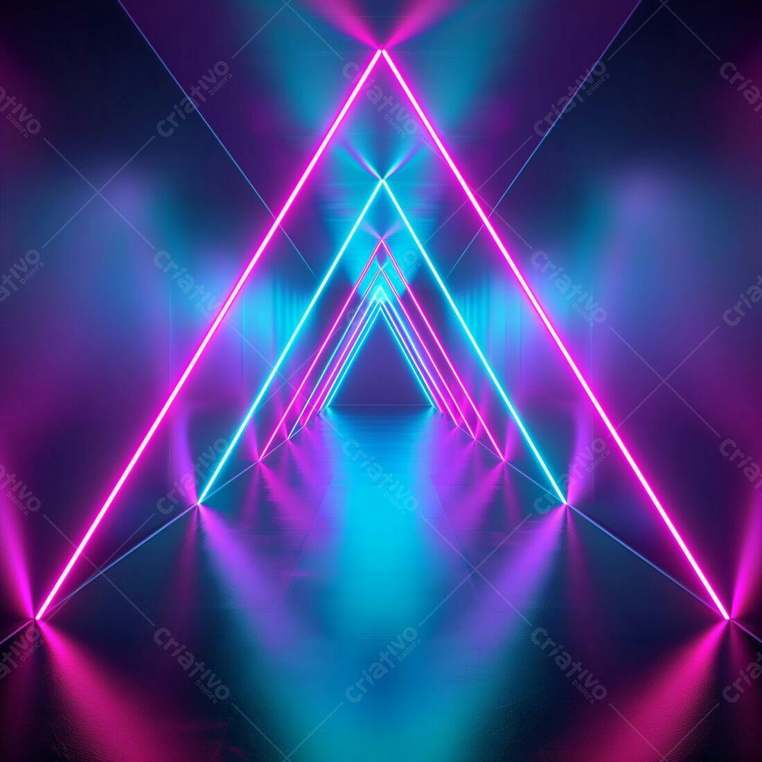 Túnel Neon Rosa e Azul