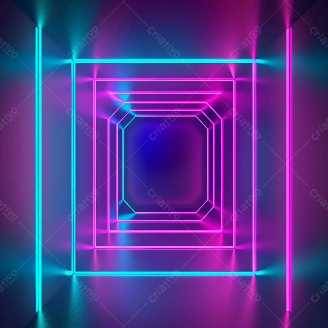 Túnel Neon Rosa e Azul